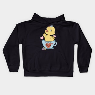 Cute Chick in a cup to welcome spring - Easter Gift Kids Hoodie